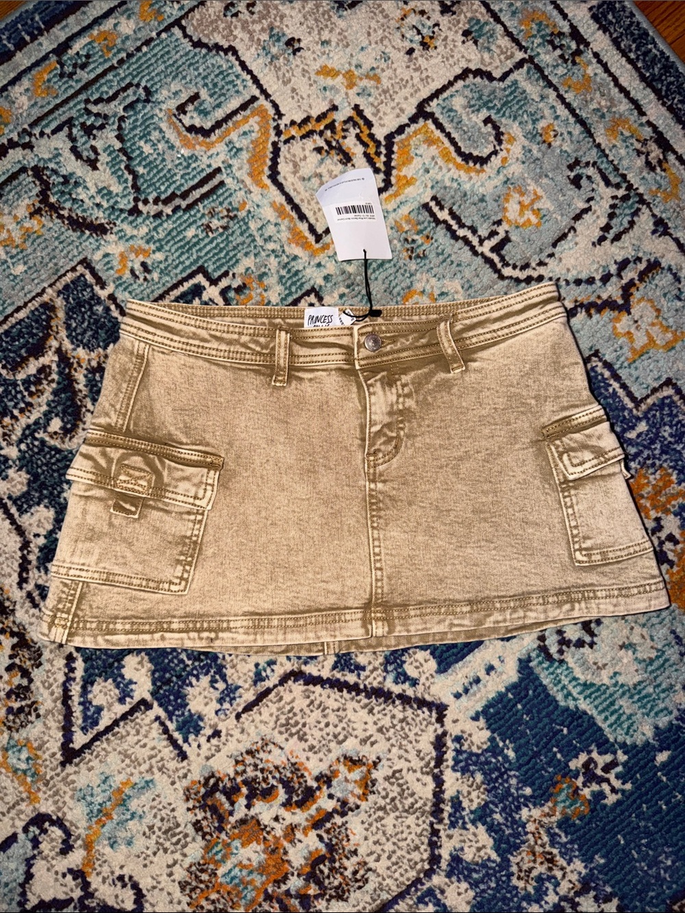 Princess Poly Beige/Tan Cargo Pocket Mini Skirt